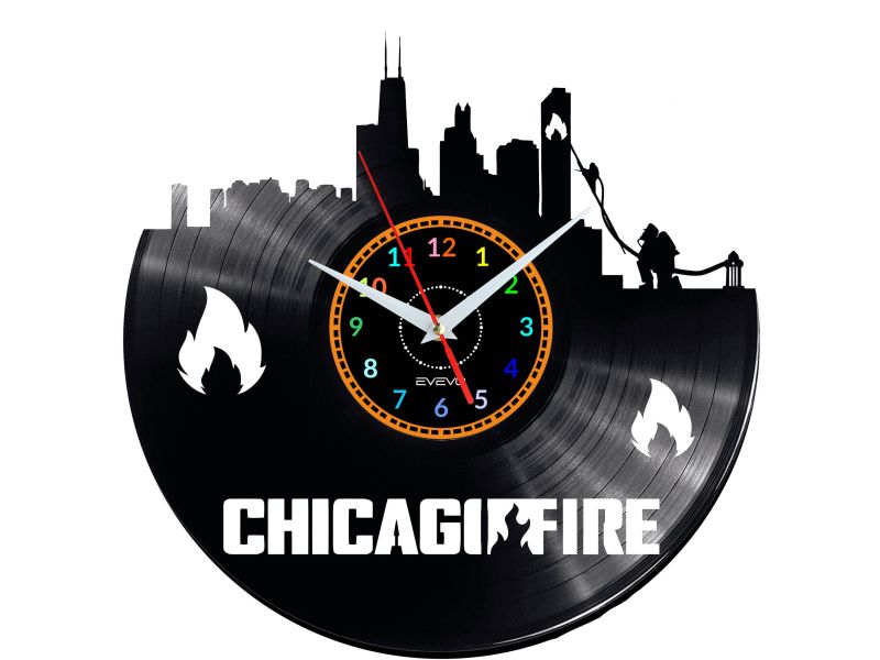 ChicagoFire Vinyl Zegar Ścienny Płyta Winylowa Nowoczesny Dekoracyjny Na Prezent Urodziny