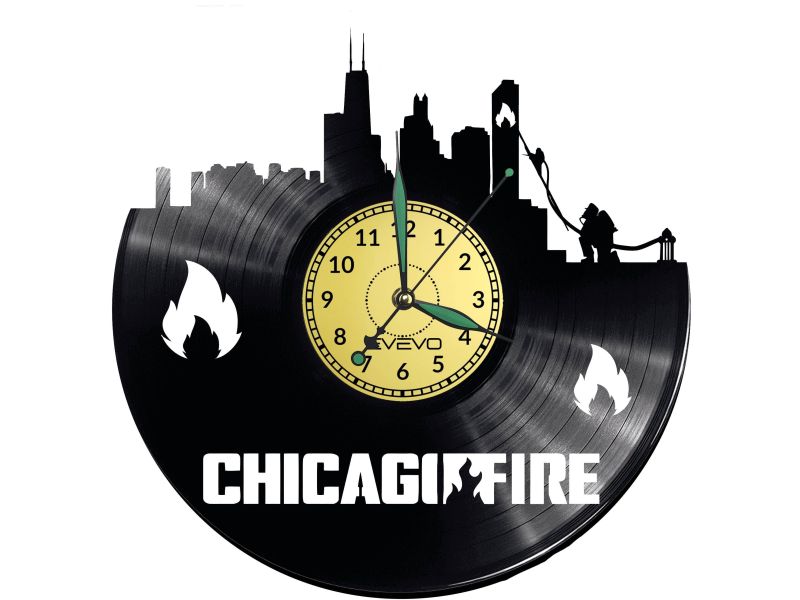 ChicagoFire Vinyl Zegar Ścienny Płyta Winylowa Nowoczesny Dekoracyjny Na Prezent Urodziny