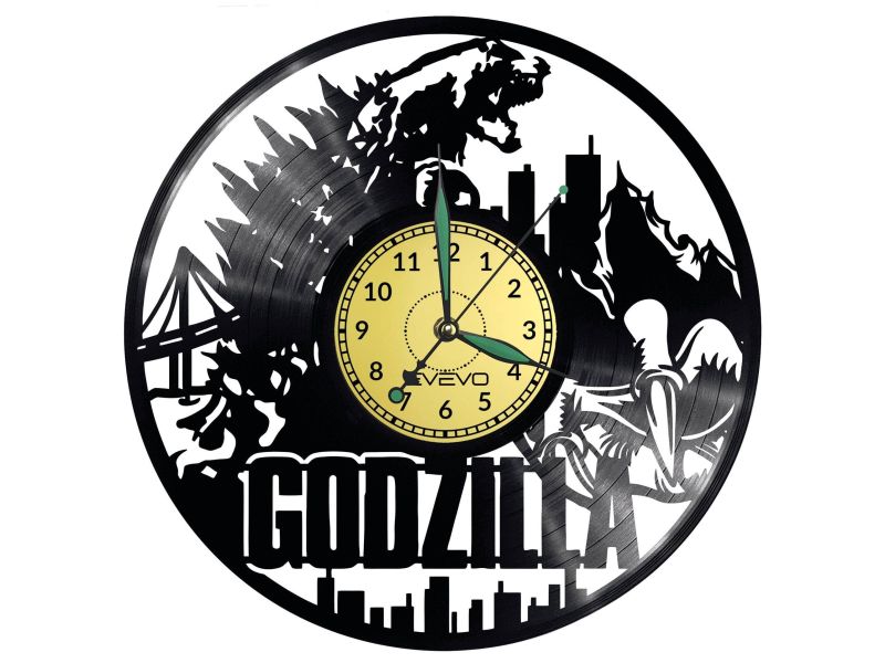 Godzilla Vinyl Zegar Ścienny Płyta Winylowa Nowoczesny Dekoracyjny Na Prezent Urodziny