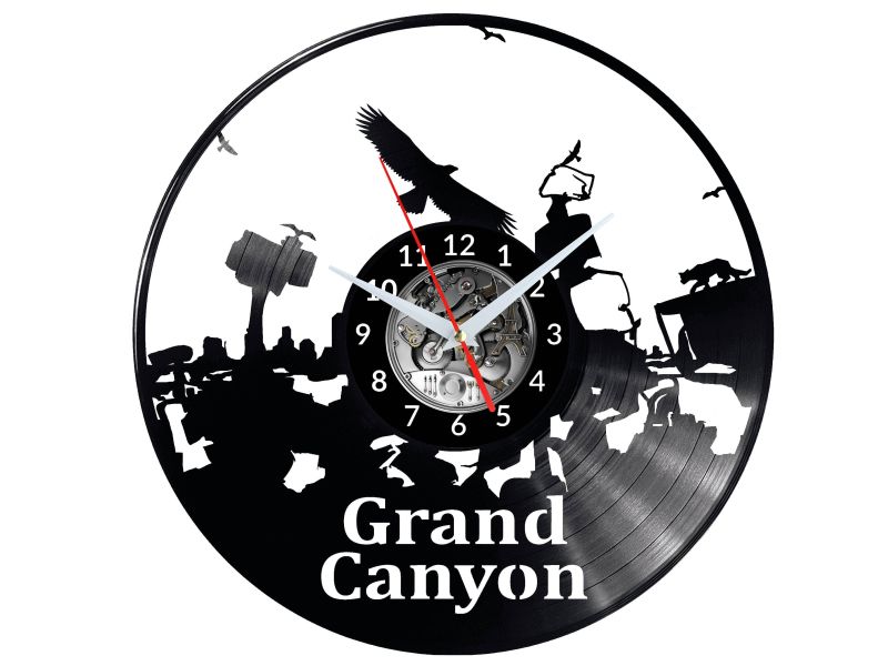 Grand Canyon Vinyl Zegar Ścienny Płyta Winylowa Nowoczesny Dekoracyjny Na Prezent Urodziny