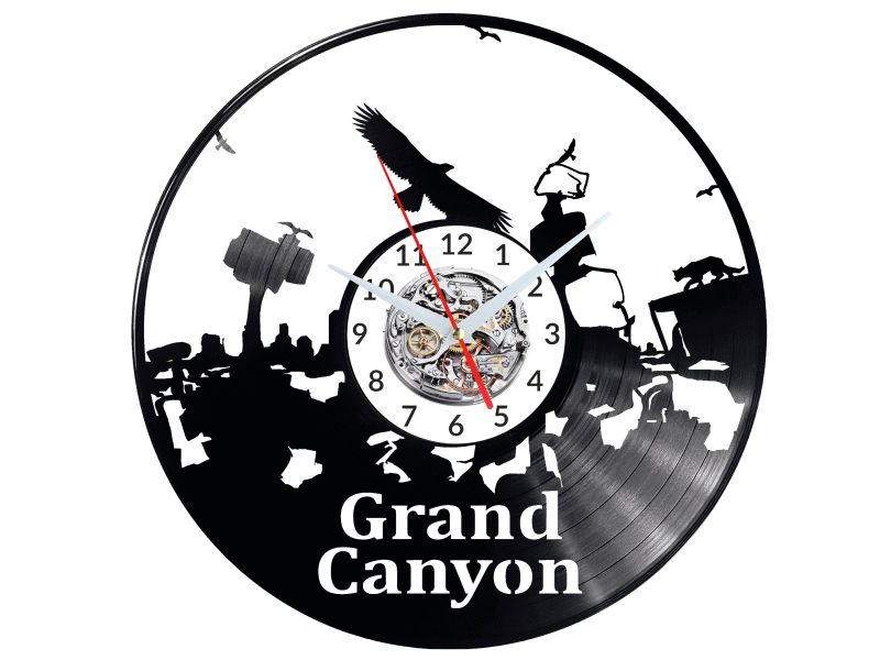 Grand Canyon Vinyl Zegar Ścienny Płyta Winylowa Nowoczesny Dekoracyjny Na Prezent Urodziny