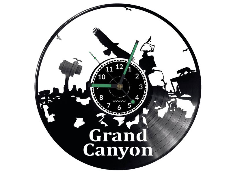 Grand Canyon Vinyl Zegar Ścienny Płyta Winylowa Nowoczesny Dekoracyjny Na Prezent Urodziny