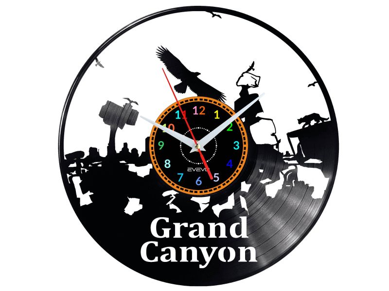 Grand Canyon Vinyl Zegar Ścienny Płyta Winylowa Nowoczesny Dekoracyjny Na Prezent Urodziny