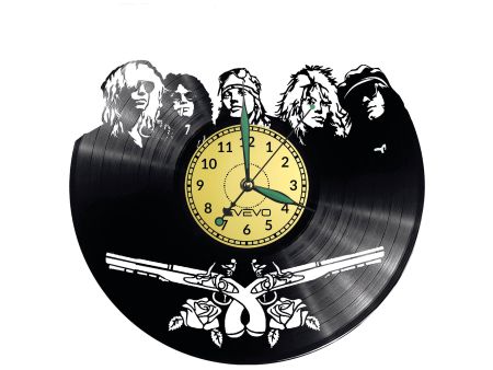 GUNS AND ROSES Vinyl Zegar Ścienny Płyta Winylowa Nowoczesny Dekoracyjny Na Prezent Urodziny