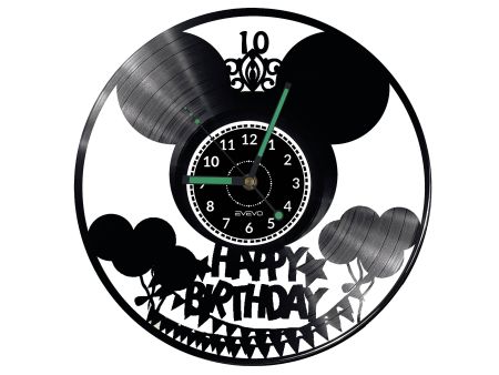 HAPPY BIRTHDAY Vinyl Zegar Ścienny Płyta Winylowa Nowoczesny Dekoracyjny Na Prezent Urodziny