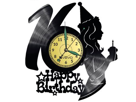 HAPPY BIRTHDAY Vinyl Zegar Ścienny Płyta Winylowa Nowoczesny Dekoracyjny Na Prezent Urodziny