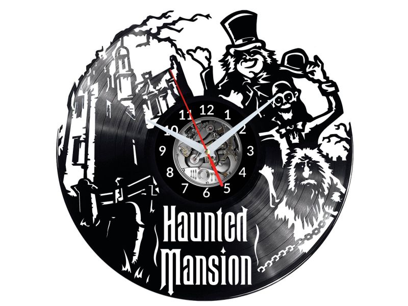 Haunted Mansion Vinyl Zegar Ścienny Płyta Winylowa Nowoczesny Dekoracyjny Na Prezent Urodziny