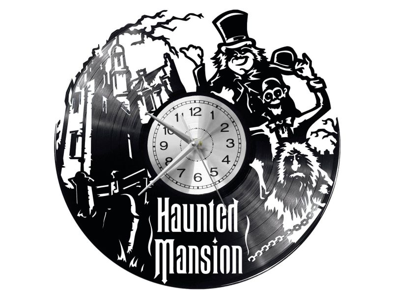 Haunted Mansion Vinyl Zegar Ścienny Płyta Winylowa Nowoczesny Dekoracyjny Na Prezent Urodziny