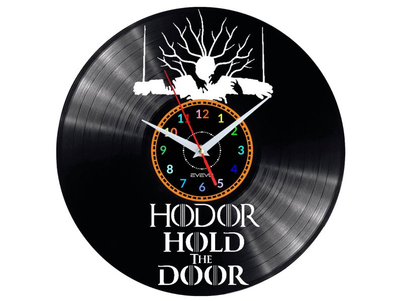 HODOR HOLD THE DOOR Vinyl Zegar Ścienny Płyta Winylowa Nowoczesny Dekoracyjny Na Prezent Urodziny