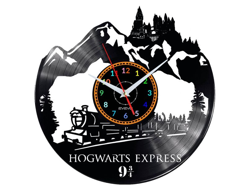 HOGWARTS EXPRESS Vinyl Zegar Ścienny Płyta Winylowa Nowoczesny Dekoracyjny Na Prezent Urodziny