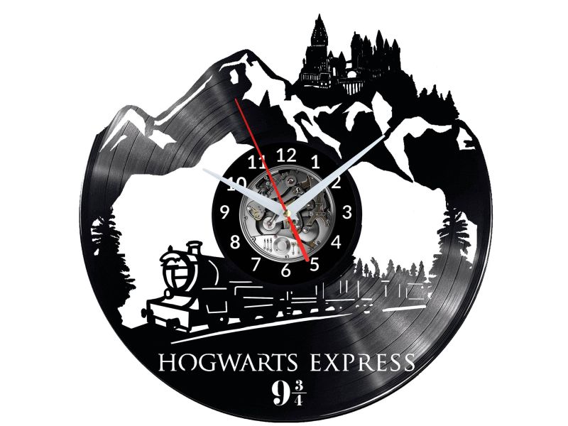 HOGWARTS EXPRESS Vinyl Zegar Ścienny Płyta Winylowa Nowoczesny Dekoracyjny Na Prezent Urodziny