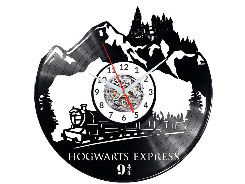 HOGWARTS EXPRESS Vinyl Zegar Ścienny Płyta Winylowa Nowoczesny Dekoracyjny Na Prezent Urodziny