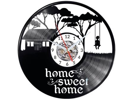 HOME SWEET HOME Vinyl Zegar Ścienny Płyta Winylowa Nowoczesny Dekoracyjny Na Prezent Urodziny