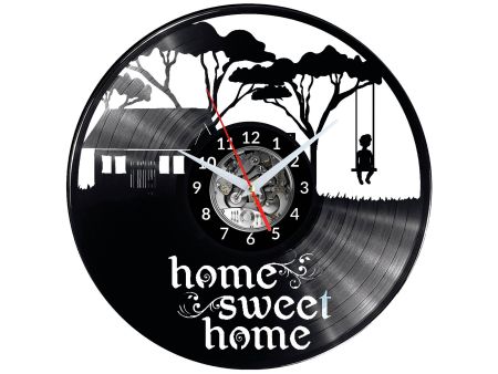 HOME SWEET HOME Vinyl Zegar Ścienny Płyta Winylowa Nowoczesny Dekoracyjny Na Prezent Urodziny