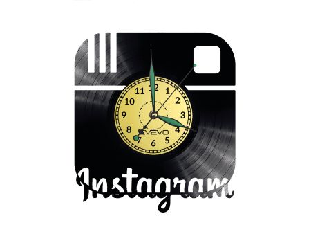 INSTAGRAM Vinyl Zegar Ścienny Płyta Winylowa Nowoczesny Dekoracyjny Na Prezent Urodziny