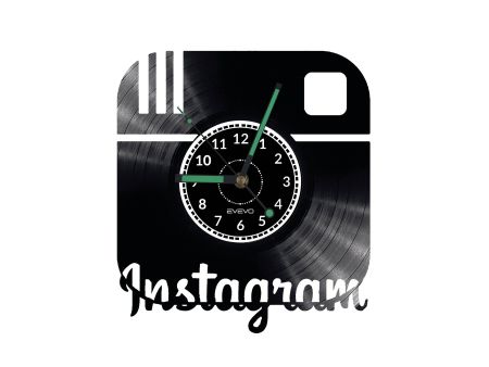 INSTAGRAM Vinyl Zegar Ścienny Płyta Winylowa Nowoczesny Dekoracyjny Na Prezent Urodziny