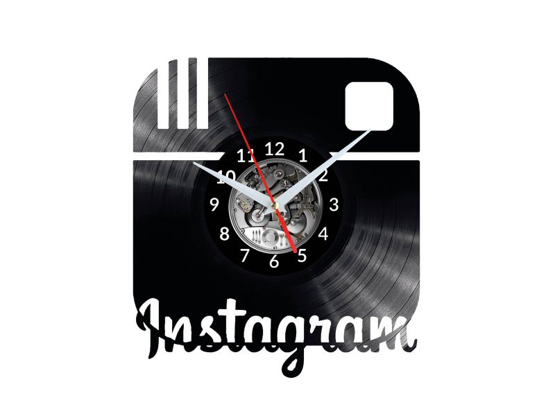 INSTAGRAM Vinyl Zegar Ścienny Płyta Winylowa Nowoczesny Dekoracyjny Na Prezent Urodziny