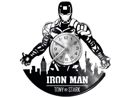 IRON MAN Vinyl Zegar Ścienny Płyta Winylowa Nowoczesny Dekoracyjny Na Prezent Urodziny