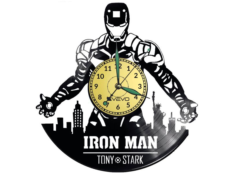 IRON MAN Vinyl Zegar Ścienny Płyta Winylowa Nowoczesny Dekoracyjny Na Prezent Urodziny