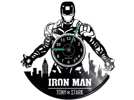 IRON MAN Vinyl Zegar Ścienny Płyta Winylowa Nowoczesny Dekoracyjny Na Prezent Urodziny