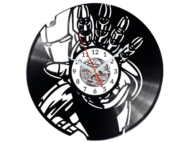 IRON MAN Vinyl Zegar Ścienny Płyta Winylowa Nowoczesny Dekoracyjny Na Prezent Urodziny