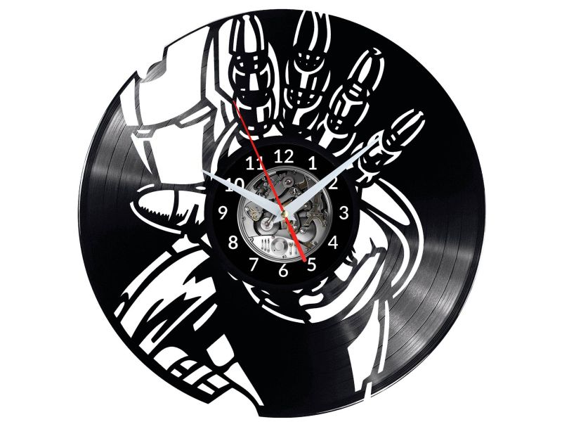 IRON MAN Vinyl Zegar Ścienny Płyta Winylowa Nowoczesny Dekoracyjny Na Prezent Urodziny