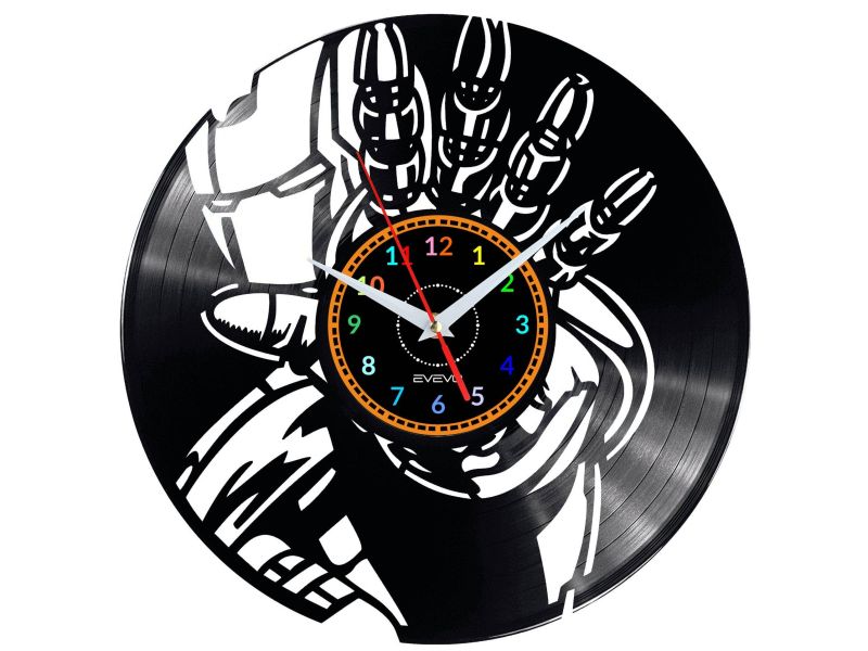 IRON MAN Vinyl Zegar Ścienny Płyta Winylowa Nowoczesny Dekoracyjny Na Prezent Urodziny