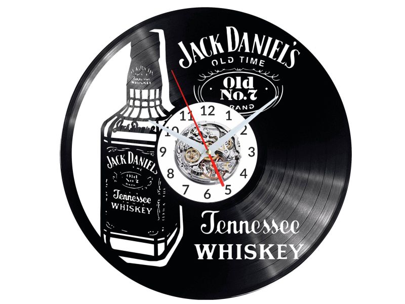 JACK DANIEL’S OLD Vinyl Zegar Ścienny Płyta Winylowa Nowoczesny Dekoracyjny Na Prezent Urodziny