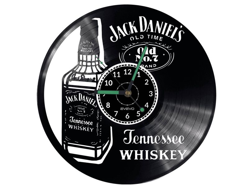 JACK DANIEL’S OLD Vinyl Zegar Ścienny Płyta Winylowa Nowoczesny Dekoracyjny Na Prezent Urodziny