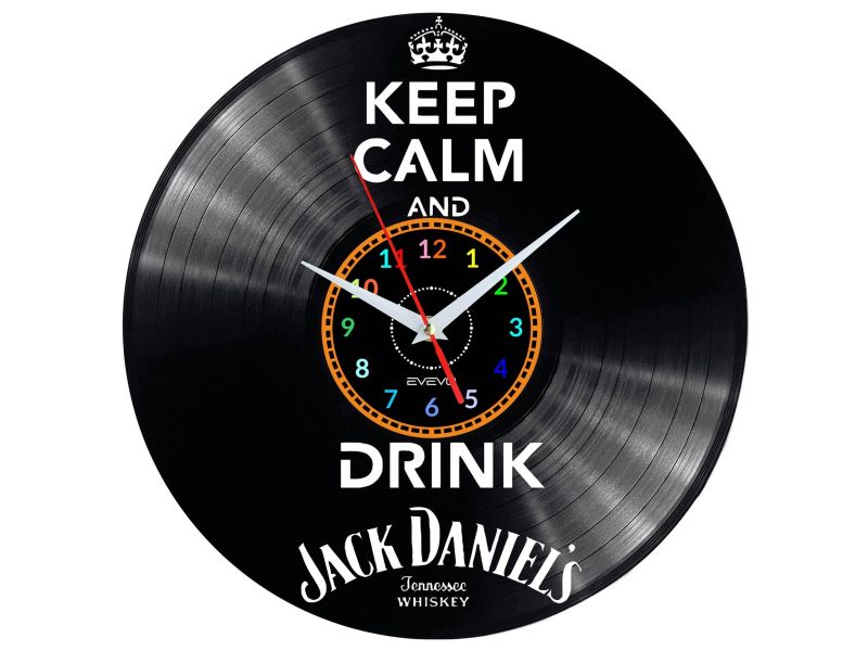 JACK DANIEL’S Vinyl Zegar Ścienny Płyta Winylowa Nowoczesny Dekoracyjny Na Prezent Urodziny