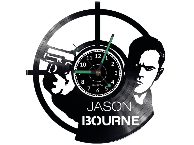 JASON BOURNE Vinyl Zegar Ścienny Płyta Winylowa Nowoczesny Dekoracyjny Na Prezent Urodziny