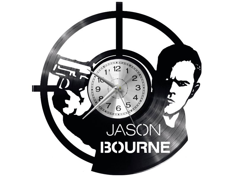 JASON BOURNE Vinyl Zegar Ścienny Płyta Winylowa Nowoczesny Dekoracyjny Na Prezent Urodziny