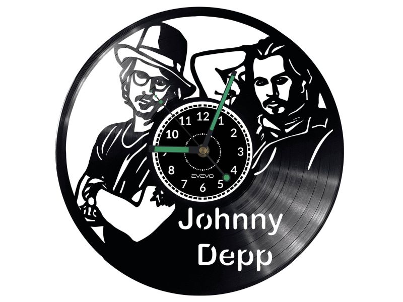 JOHNNY DEPP Vinyl Zegar Ścienny Płyta Winylowa Nowoczesny Dekoracyjny Na Prezent Urodziny