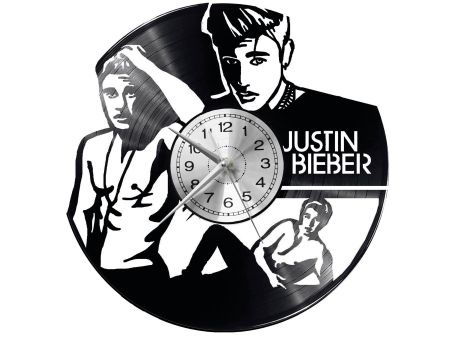 JUSTIN BIEBER Vinyl Zegar Ścienny Płyta Winylowa Nowoczesny Dekoracyjny Na Prezent Urodziny