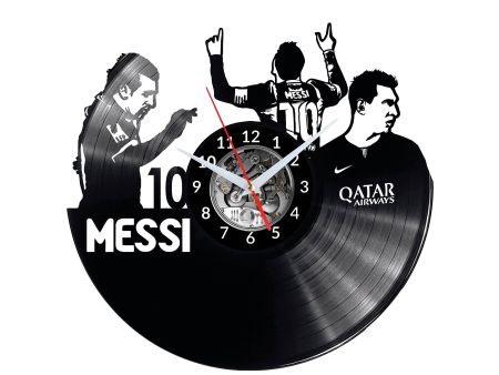 LIONEL MESSI FC BARSELONA Vinyl Zegar Ścienny Płyta Winylowa Nowoczesny Dekoracyjny Na Prezent Urodziny