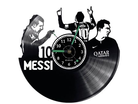 LIONEL MESSI FC BARSELONA Vinyl Zegar Ścienny Płyta Winylowa Nowoczesny Dekoracyjny Na Prezent Urodziny