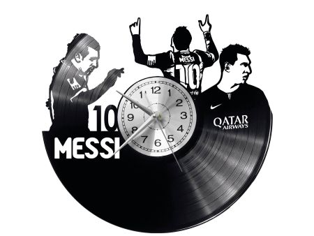 LIONEL MESSI FC BARSELONA Vinyl Zegar Ścienny Płyta Winylowa Nowoczesny Dekoracyjny Na Prezent Urodziny