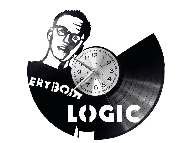 Logic Musician Vinyl Zegar Ścienny Płyta Winylowa Nowoczesny Dekoracyjny Na Prezent Urodziny