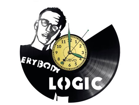 Logic Musician Vinyl Zegar Ścienny Płyta Winylowa Nowoczesny Dekoracyjny Na Prezent Urodziny