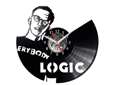 Logic Musician Vinyl Zegar Ścienny Płyta Winylowa Nowoczesny Dekoracyjny Na Prezent Urodziny