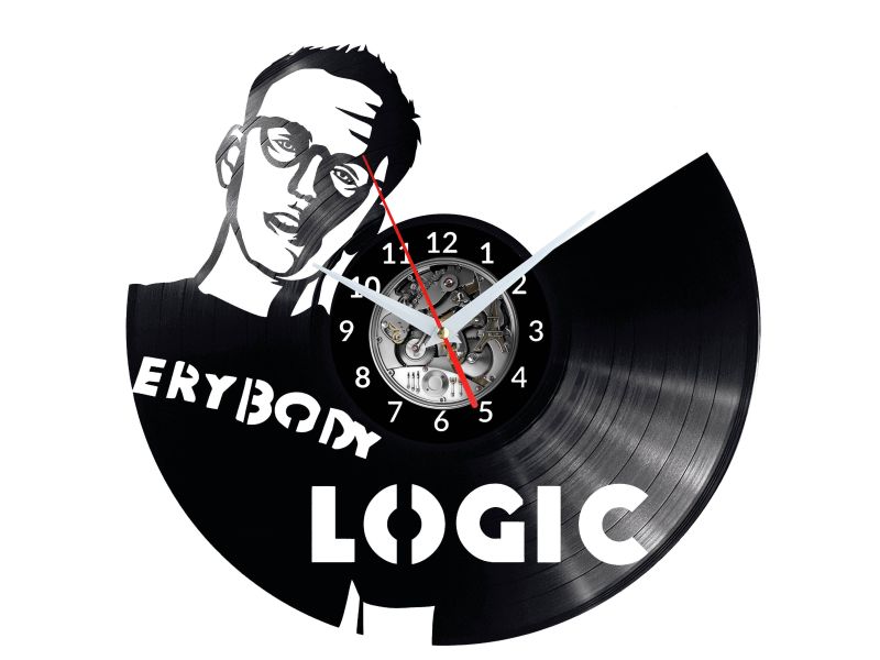 Logic Musician Vinyl Zegar Ścienny Płyta Winylowa Nowoczesny Dekoracyjny Na Prezent Urodziny