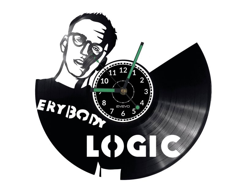 Logic Musician Vinyl Zegar Ścienny Płyta Winylowa Nowoczesny Dekoracyjny Na Prezent Urodziny