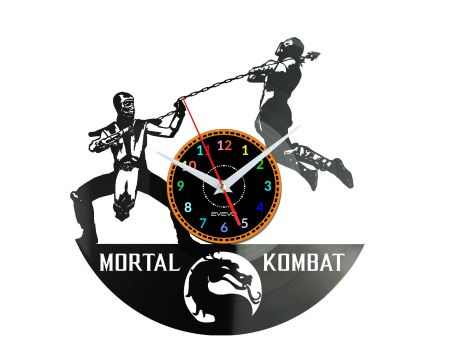 MORTAL KOMBAT Vinyl Zegar Ścienny Płyta Winylowa Nowoczesny Dekoracyjny Na Prezent Urodziny