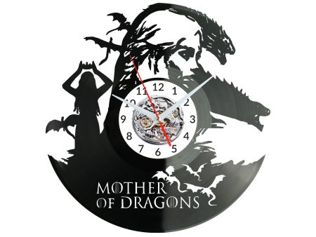 MOTHER OF DRAGONS Vinyl Zegar Ścienny Płyta Winylowa Nowoczesny Dekoracyjny Na Prezent Urodziny