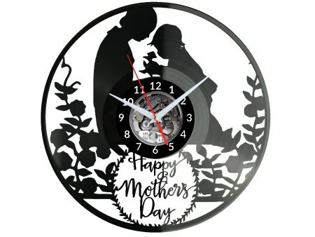 MOTHER’S DAY Vinyl Zegar Ścienny Płyta Winylowa Nowoczesny Dekoracyjny Na Prezent Urodziny