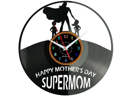 MOTHER’S DAY Vinyl Zegar Ścienny Płyta Winylowa Nowoczesny Dekoracyjny Na Prezent Urodziny