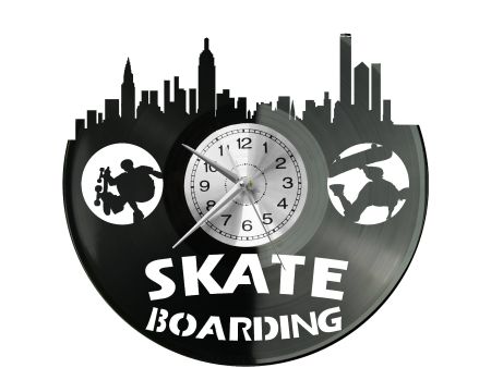 Skateboard Vinyl Zegar Ścienny Płyta Winylowa Nowoczesny Dekoracyjny Na Prezent Urodziny