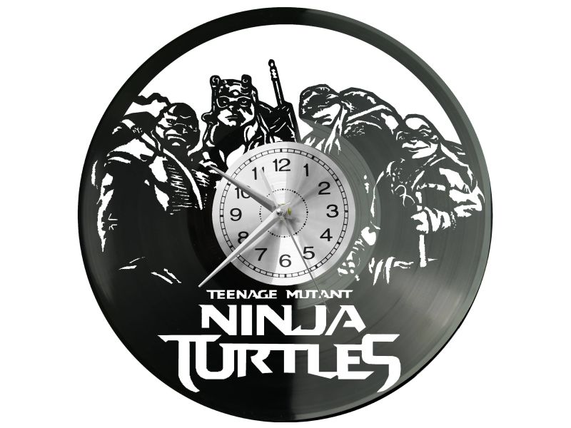 NINJA TURTLES Vinyl Zegar Ścienny Płyta Winylowa Nowoczesny Dekoracyjny Na Prezent Urodziny