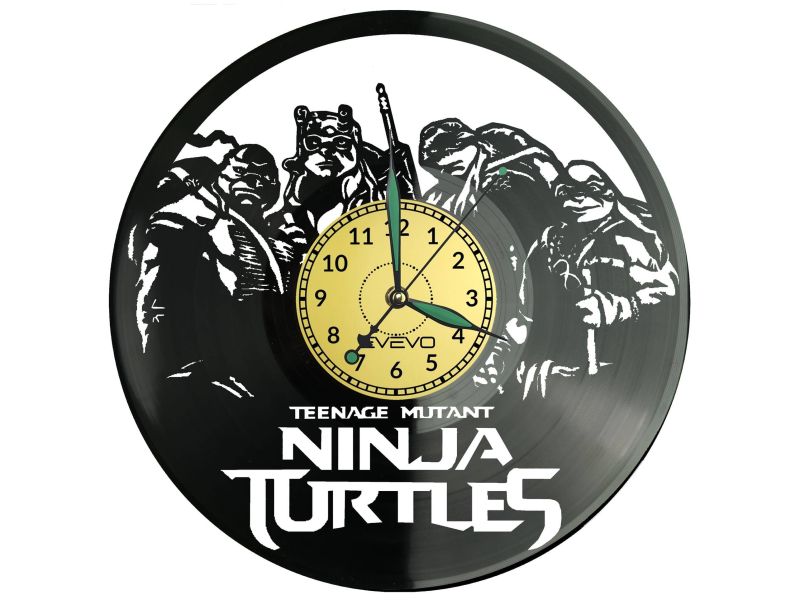 NINJA TURTLES Vinyl Zegar Ścienny Płyta Winylowa Nowoczesny Dekoracyjny Na Prezent Urodziny