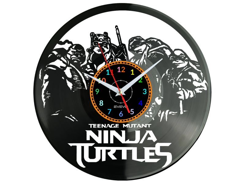 NINJA TURTLES Vinyl Zegar Ścienny Płyta Winylowa Nowoczesny Dekoracyjny Na Prezent Urodziny